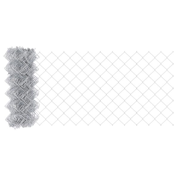 3336302_5.jpg vidaXL Mreža  Chain Link Fence s 22 U stĺpikmi Strieborná 0.6x25 m – Obrázok 5