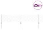 vidaXL Reťazový plot  s 22 U stĺpikmi strieborný 0.4x25 m oceľ – Obrázok 3