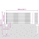 vidaXL Zváraný drôtový plot s 5 U stĺpikmi Strieborný 0.4x10 m Oceľ – Obrázok 10