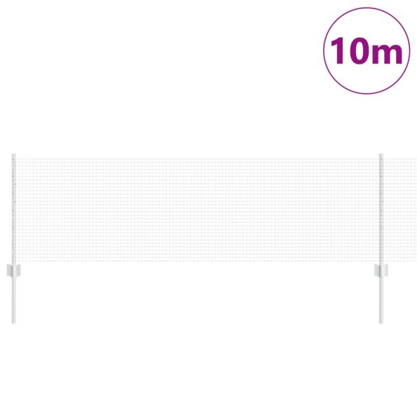 vidaXL Zvárané pletivo  s 5 U stĺpikmi Strieborné 0.6x10 m Oceľ – Obrázok 3