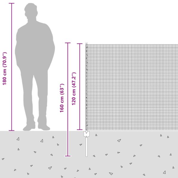 vidaXL zváraný drôtový plot s 10 U stĺpikmi Strieborný 1.2x10 m Oceľ – Obrázok 13