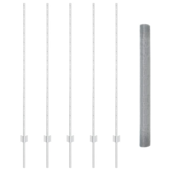 vidaXL Zváraná drôtená ohrada s 10 U stĺpikmi Strieborná 1.4x10 m Oceľ – Obrázok 4