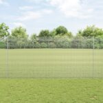 vidaXL Zváraný drôtený plot s 10 U stĺpmi Strieborný 1.6x10 m Oceľ