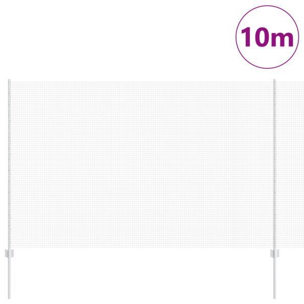 vidaXL zvárané drôtené oplotenie s 10 U stĺpikmi Strieborné 1.6x10 m Oceľ – Obrázok 3