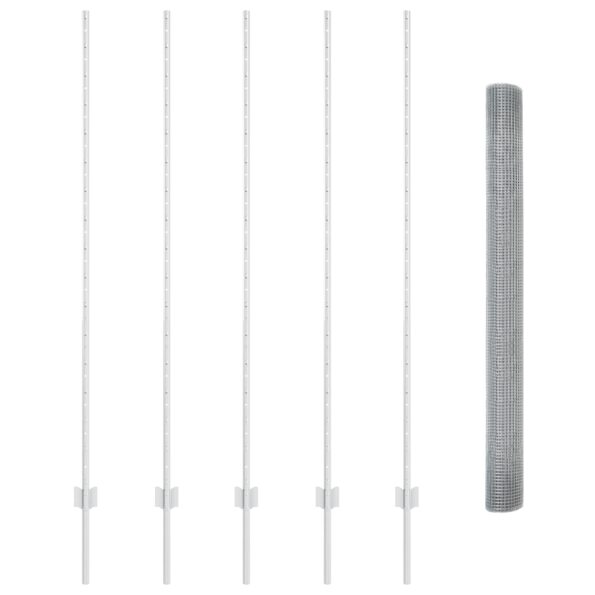 vidaXL zvárané drôtené oplotenie s 10 U stĺpikmi Strieborné 1.6x10 m Oceľ – Obrázok 4