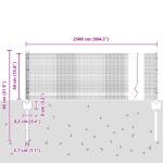 vidaXL Zváraný drôtený plot s 11 U stĺpmi Strieborný 0.4x25 m Oceľ – Obrázok 8