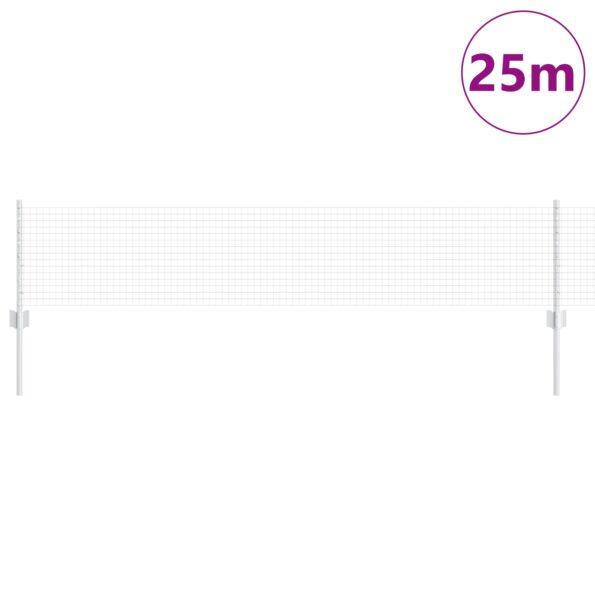 vidaXL Zváraná drôtová ohrada s 11 U stĺpikmi Strieborná 0.4x25 m Oceľ – Obrázok 3