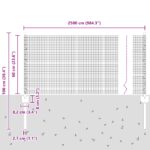 VidaXL zváraný drôtený plot s 5 U stĺpikmi Strieborný 0.6x25 m Oceľ – Obrázok 10