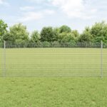 vidaXL Zváraný drôtený plot  s 11 U stĺpmi strieborným 0.8x25 m oceľ