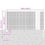 vidaXL Zváraný drôtený plot  s 11 U stĺpmi strieborným 0.8x25 m oceľ – Obrázok 10