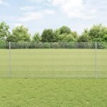 vidaXL Zváraný drôtený plot s 22 U stĺpikmi Strieborný 1x25 m Oceľ