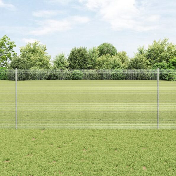 3336361_1.jpg vidaXL Zváraný drôtený plot s 22 U stĺpikmi Strieborný 1x25 m Oceľ – Obrázok 1
