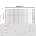 vidaXL Zváraný drôtený plot s 22 U stĺpikmi Strieborný 1x25 m Oceľ – Obrázok 11
