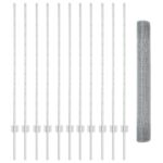 vidaXL Zváraný drôtový plot so 22 U stĺpikmi Strieborný 1.2x25 m Oceľ – Obrázok 4