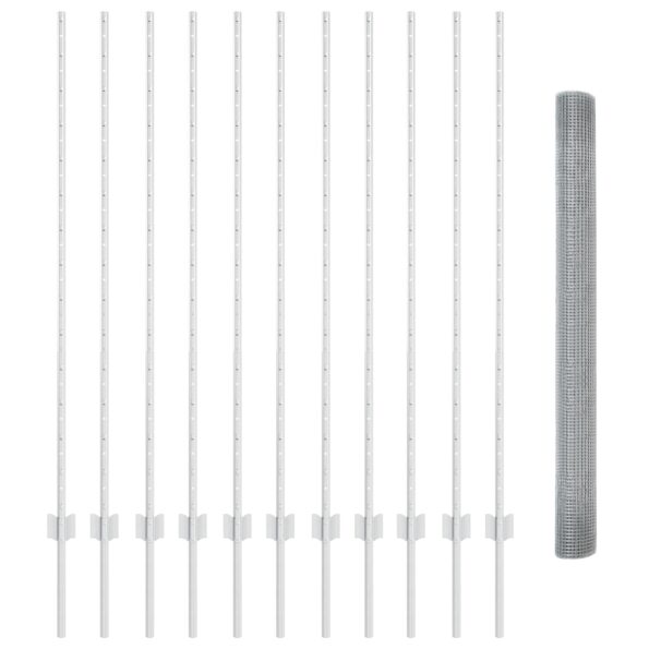 3336368_4.jpg vidaXL Zváraná drôtená opona s 22 U stĺpikmi Strieborná 1.4x25 m Oceľ – Obrázok 4