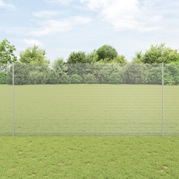 3336372_1.jpg vidaXL Zváraná drôtová ohrada  s 22 U stĺpmi strieborná 1.5x25 m oceľ – Obrázok 1