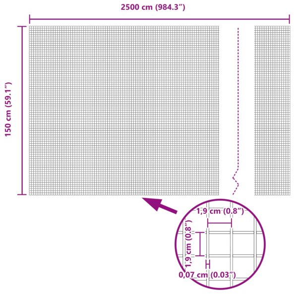 vidaXL zvarový drôtový plot s 22 U stĺpikmi Strieborný 1.5x25 m Oceľ – Obrázok 12