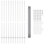 vidaXL Zvárané drôtené oplotenie  s 22 U stĺpmi Strieborné 1.6x25 m Oceľ – Obrázok 5