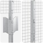 vidaXL Zvárané drôtené oplotenie  s 22 U stĺpmi Strieborné 1.6x25 m Oceľ – Obrázok 7