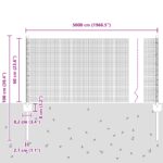 VidaXL zváraný drôtový plot s 22 U stĺpmi Strieborný 0.6x50 m Oceľ – Obrázok 10