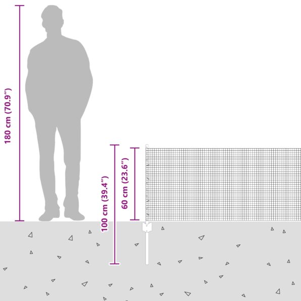 vidaXL Zváraný drôtový plot s 22 U stĺpmi Strieborný 0.6x50 m Oceľ – Obrázok 12