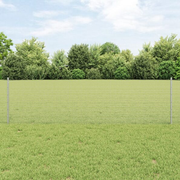 3336389_1.jpg vidaXL Zvárané drôtené oplotenie s 22 U stĺpikmi Strieborná 0.6x50 m Oceľ – Obrázok 1