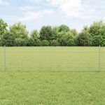 vidaXL Zvárané drôtené oplotenie s 22 U stĺpikmi strieborné 0.6x50 m oceľ