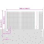 vidaXL Zvárané drôtené oplocenie so 22 U stĺpikmi Strieborné 0.8x50 m Oceľ – Obrázok 10