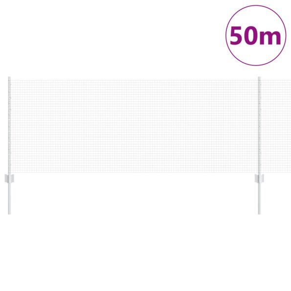 vidaXL Zvárané drôtené oplocenie so 22 U stĺpikmi Strieborné 0.8x50 m Oceľ – Obrázok 3