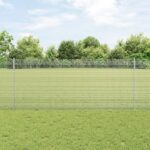 vidaXL zváraný drôtený plot s 44 U stĺpikmi strieborný 1x50 m
