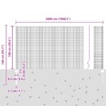 VidaXL zvarené drôtené pletivo s 44 U stĺpmi Strieborné 1x50 m Oceľ – Obrázok 11