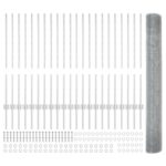 VidaXL zvarené drôtené pletivo s 44 U stĺpmi Strieborné 1x50 m Oceľ – Obrázok 4