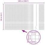 vidaXL Zvárané pletivo s 44 U stĺpmi Strieborné 1x50 m Oceľ – Obrázok 11