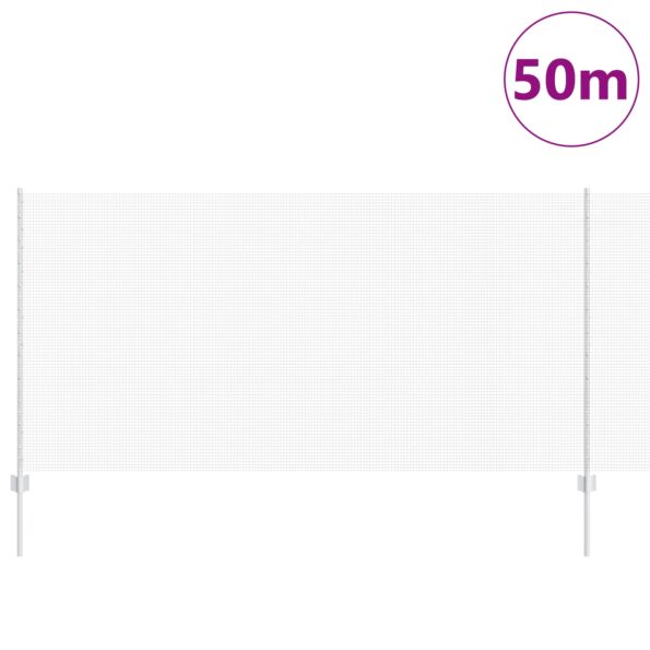 vidaXL Zváraná drôtová ohrada  s 44 U stĺpikmi Strieborná 1.2x50 m Oceľ – Obrázok 3