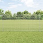 vidaXL Zváraný drôtený plot s 44 U stĺpikmi Strieborný 1.2x50 m Oceľ