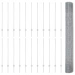 vidaXL Zváraná drôtená ohrada so 44 U stĺpikmi, strieborná, 1,2x50 m, oceľ – Obrázok 5