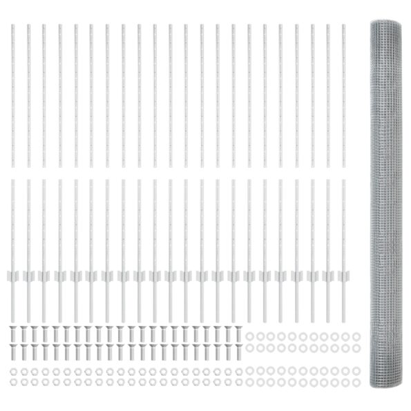 3336405_1.jpg vidaXL Zvarené drôtené oplotenie  s 44 U stĺpikmi Strieborné 1.4x50 m Oceľ – Obrázok 1