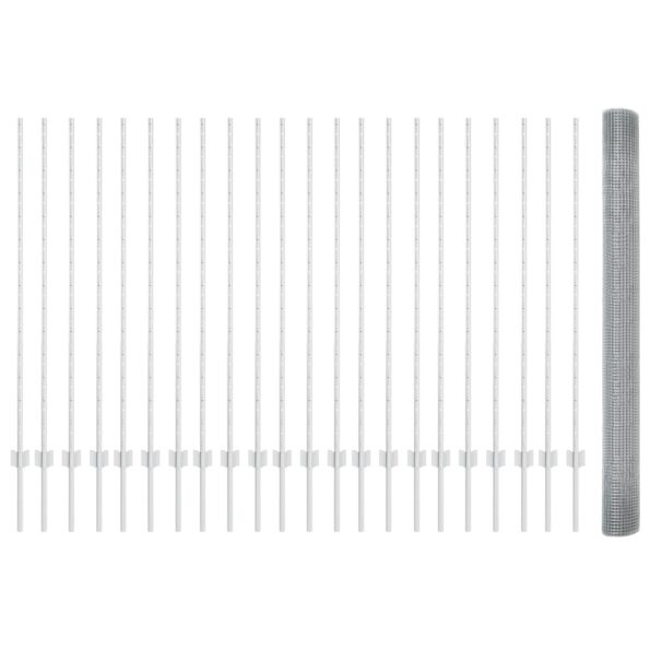 3336405_3.jpg vidaXL Zvarené drôtené oplotenie  s 44 U stĺpikmi Strieborné 1.4x50 m Oceľ – Obrázok 3
