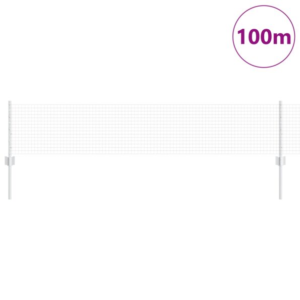 vidaXL Zvárané pletivo s 44 U stĺpmi Strieborné 0.4x100 m Oceľ – Obrázok 3