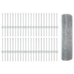 vidaXL Zvárané pletivo s 44 U stĺpmi Strieborné 0.4x100 m Oceľ – Obrázok 4