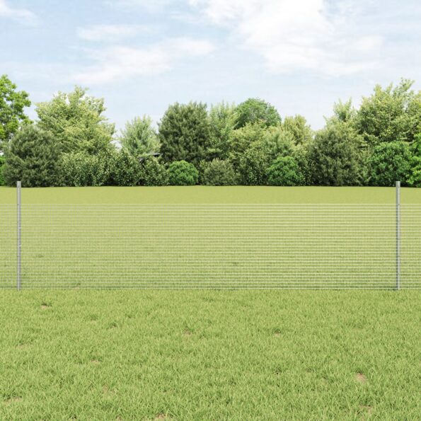 3336417_1.jpg vidaXL Svařované drôtové oplotenie s 44 U stĺpikmi Strieborné 0.5x100 m Oceľ – Obrázok 1