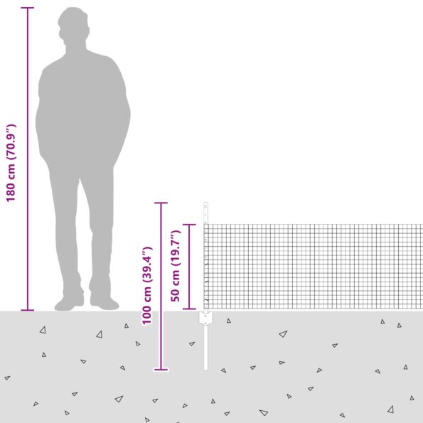 vidaXL Zváraný drôtový plot s 44 U stĺpikmi Strieborný 0.5x100 m Oceľ – Obrázok 12