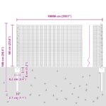 vidaXL Zvarené drôtené oplocenie s 44 U stĺpikmi Strieborné 0.6x100 m Oceľ – Obrázok 10
