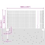 vidaXL Zvarený drôtový plot s 44 U stĺpikmi Strieborný 0.6x100 m Oceľ – Obrázok 10