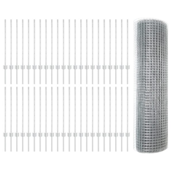3336424_4.jpg vidaXL zvárané drôtené oplotenie s 44 U stĺpikmi strieborné 0.8x100 m oceľ – Obrázok 4