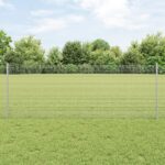 vidaXL Zváraný drôtový plot so 44 U stĺpikmi Strieborný 0.8x100 m Oceľ