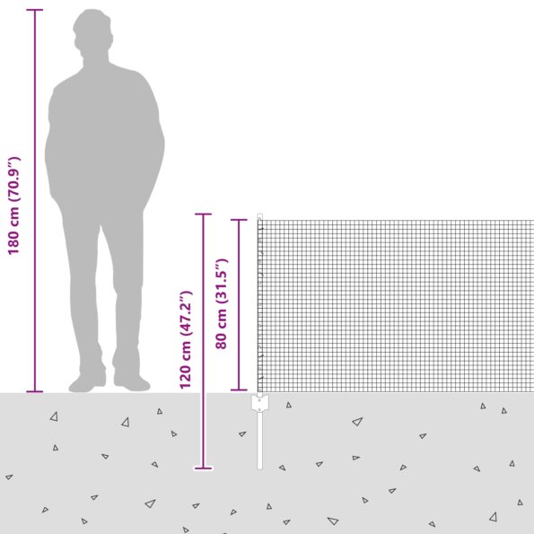 3336425_12.jpg vidaXL Zváraný drôtový plot so 44 U stĺpikmi Strieborný 0.8x100 m Oceľ – Obrázok 12