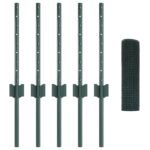 vidaXL Zváraný drôtený plot  s 5 U stĺpikmi Zelená 0.4x10 m Oceľ – Obrázok 4