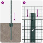 vidaXL Sada kohútích sietí Sada 2 Zelená Kov Ohrada 10 x 0,5 m Trvácna – Obrázok 9