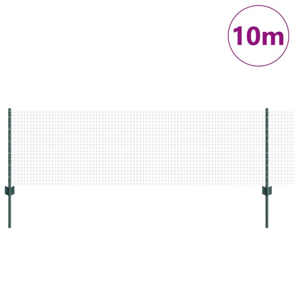 vidaXL Zváraný drôtový plot s 5 U stojanmi Zelený 0.6x10 m Oceľ – Obrázok 3